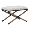 Kirkland's Home Benches & Ottomans-Eclectic Black And White Striped X Frame Stool