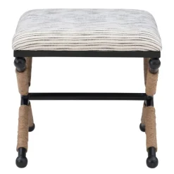 Kirkland's Home Benches & Ottomans-Eclectic Black And White Striped X Frame Stool