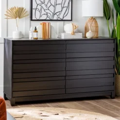 Kirkland's Home Dressers & Chests-Eco Pine Wood Channeled Drawer Dresser