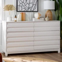 Kirkland's Home Dressers & Chests-Eco Pine Wood Channeled Drawer Dresser