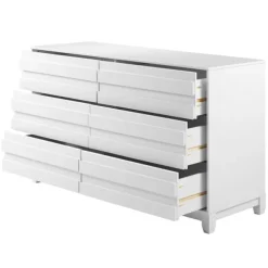 Kirkland's Home Dressers & Chests-Eco Pine Wood Channeled Drawer Dresser