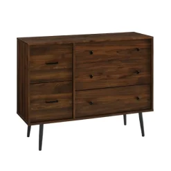 Kirkland's Home Dressers & Chests-Eden Dark Walnut Tapered Legs Dresser