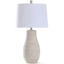 Kirkland's Home Table Lamps-Egg Shell Woven Rope Table Lamp