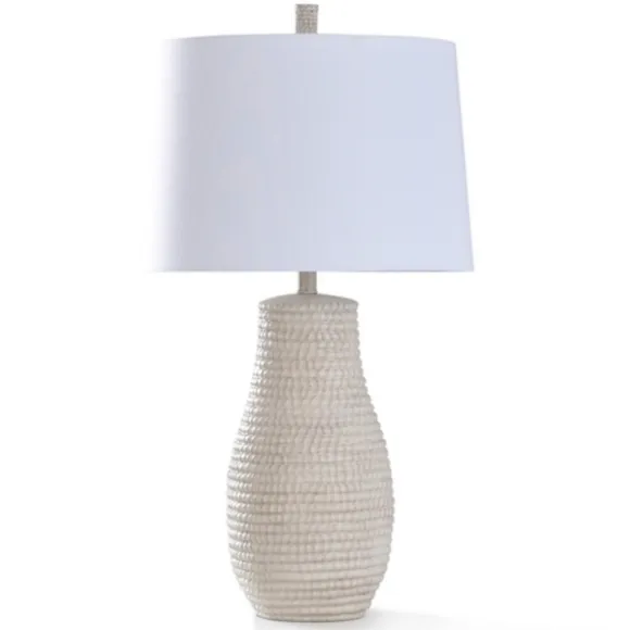 Kirkland's Home Table Lamps-Egg Shell Woven Rope Table Lamp