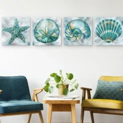 Kirkland's Home Canvas Art-Elegant Shells Canvas Art Prints, Set Of 4