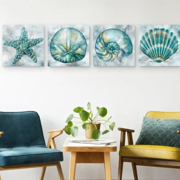 Kirkland's Home Canvas Art-Elegant Shells Canvas Art Prints, Set Of 4