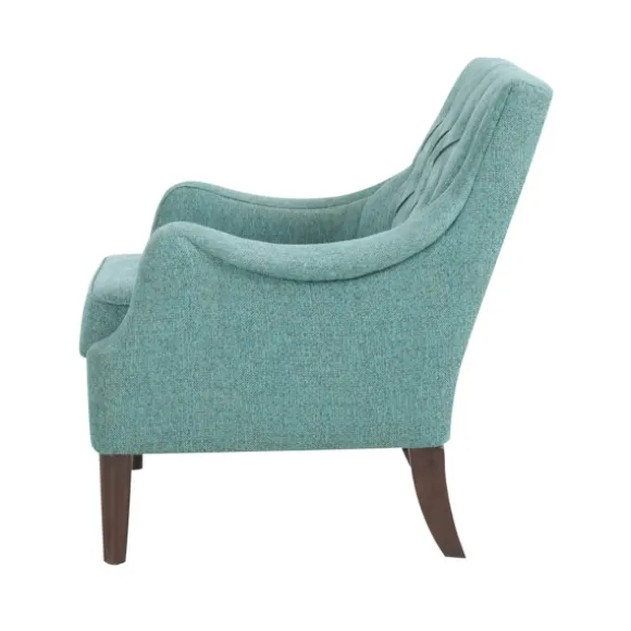 Kirkland's Home Accent Chairs-Elle Tufted Teal Accent Chair