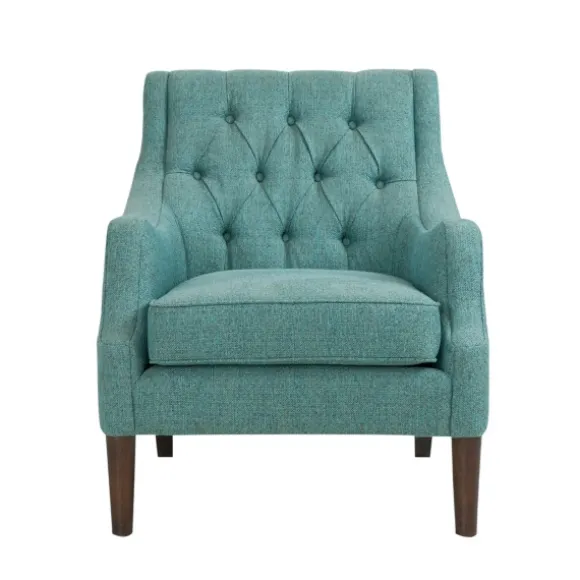 Kirkland's Home Accent Chairs-Elle Tufted Teal Accent Chair