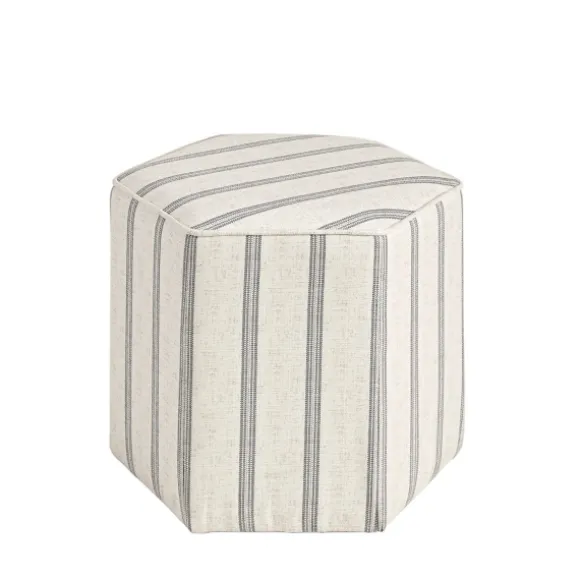 Kirkland's Home Benches & Ottomans-Ellen Stripe Martha Stewart Hexagon Ottoman