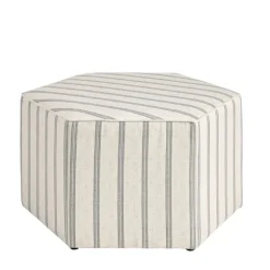 Kirkland's Home Benches & Ottomans-Ellen Stripe Martha Stewart Cocktail Ottoman