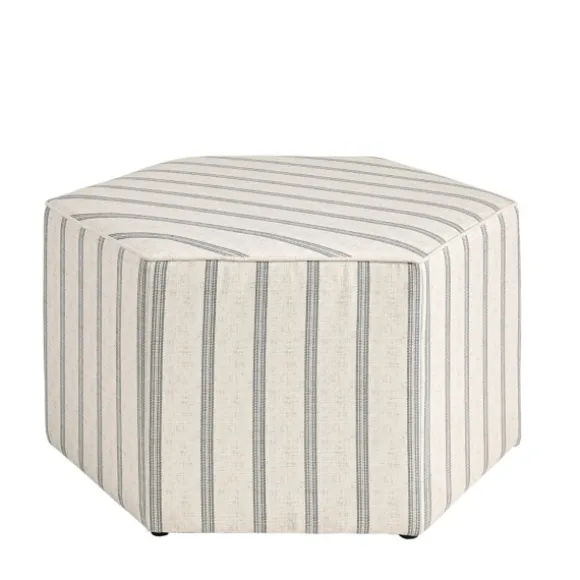Kirkland's Home Benches & Ottomans-Ellen Stripe Martha Stewart Cocktail Ottoman