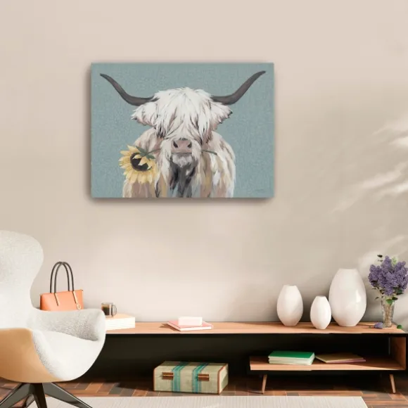 Kirkland's Home Canvas Art-Ellie With A Sunflower Canvas Art Print, 32X24 In.