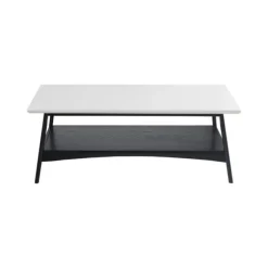 Kirkland's Home Coffee Tables-Ellis Black And White Wood Coffee Table