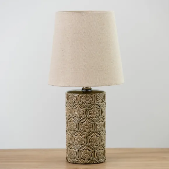 Kirkland's Home Table Lamps-Embossed Floral Medallion Table Lamp
