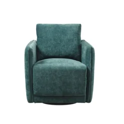Kirkland's Home Accent Chairs-Emerald Textured Arm Swivel Accent Chair