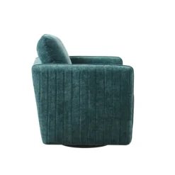 Kirkland's Home Accent Chairs-Emerald Textured Arm Swivel Accent Chair