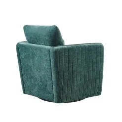 Kirkland's Home Accent Chairs-Emerald Textured Arm Swivel Accent Chair