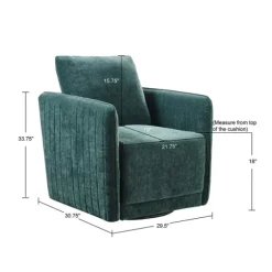 Kirkland's Home Accent Chairs-Emerald Textured Arm Swivel Accent Chair