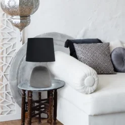 Kirkland's Home Table Lamps-Emma Concrete Table Lamp With Shade