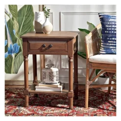 Kirkland's Home Accent & End Tables-Emory Natural Single Drawer Accent Table