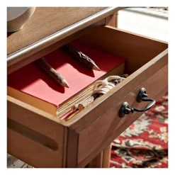 Kirkland's Home Accent & End Tables-Emory Natural Single Drawer Accent Table