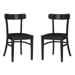 Kirkland's Home Accent Chairs-Espresso Curved Plank 2-Pc. Accent Chair Set