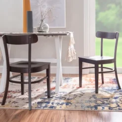 Kirkland's Home Accent Chairs-Espresso Curved Plank 2-Pc. Accent Chair Set