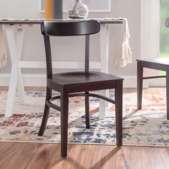 Kirkland's Home Accent Chairs-Espresso Curved Plank 2-Pc. Accent Chair Set