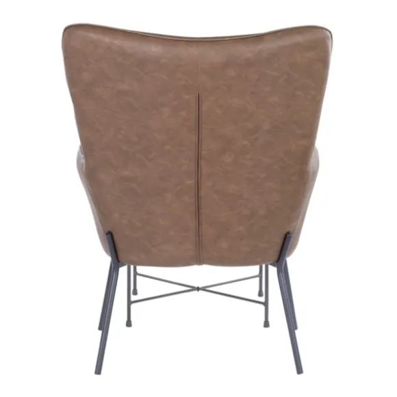 Kirkland's Home Accent Chairs-Espresso Faux Leather 2-Pc. Chair And Ottoman Set