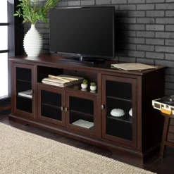 Kirkland's Home Tv Stands & Media Consoles-Espresso Wood Highboy Tv Stand