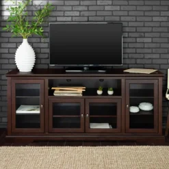 Kirkland's Home Tv Stands & Media Consoles-Espresso Wood Highboy Tv Stand