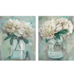 Kirkland's Home Canvas Art-Farmhouse Peonies Canvas Art Prints, Set Of 2