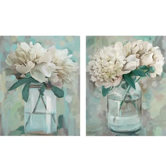 Kirkland's Home Canvas Art-Farmhouse Peonies Canvas Art Prints, Set Of 2