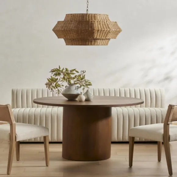 Kirkland's Home Dining Chairs-Farrah Leather Back Dining Chair