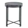 Kirkland's Home Accent & End Tables-Faux Concrete And Metal Base Accent Table