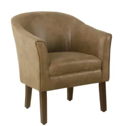 Kirkland's Home Accent Chairs-Faux Leather Accent Chair