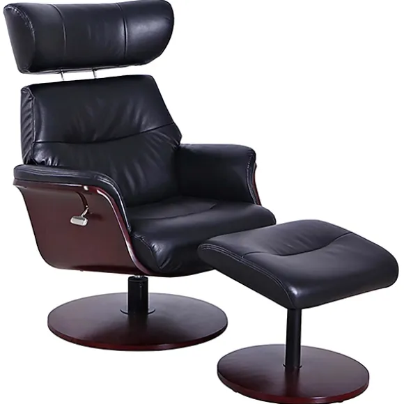 Kirkland's Home Accent Chairs-Faux Leather Accent Chair With Ottoman