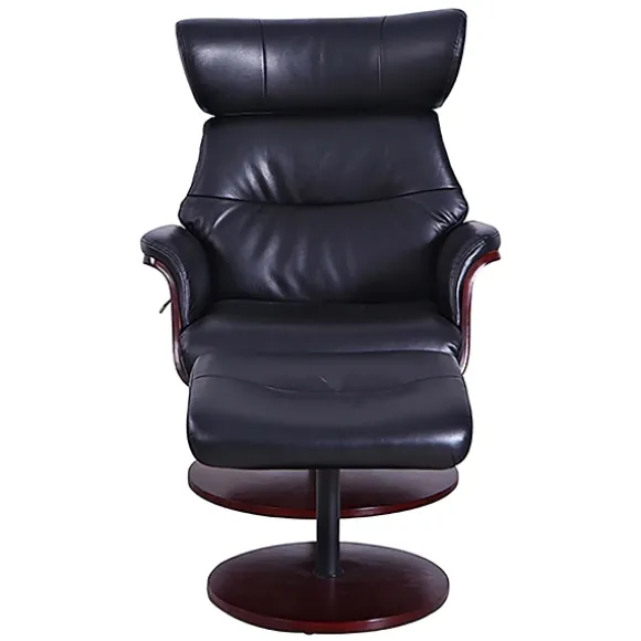Kirkland's Home Accent Chairs-Faux Leather Accent Chair With Ottoman