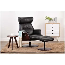 Kirkland's Home Accent Chairs-Faux Leather Accent Chair With Ottoman
