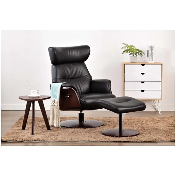 Kirkland's Home Accent Chairs-Faux Leather Accent Chair With Ottoman