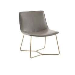 Kirkland's Home Accent Chairs-Faux Leather Accent Chair With Gold Base