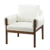 Kirkland's Home Accent Chairs-Faux Leather And Wood Accent Chair