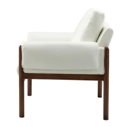 Kirkland's Home Accent Chairs-Faux Leather And Wood Accent Chair