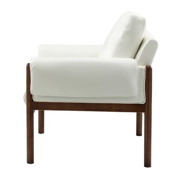 Kirkland's Home Accent Chairs-Faux Leather And Wood Accent Chair