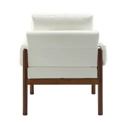 Kirkland's Home Accent Chairs-Faux Leather And Wood Accent Chair