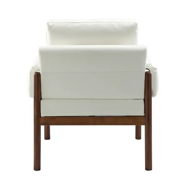 Kirkland's Home Accent Chairs-Faux Leather And Wood Accent Chair