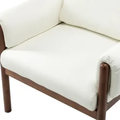 Kirkland's Home Accent Chairs-Faux Leather And Wood Accent Chair