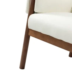 Kirkland's Home Accent Chairs-Faux Leather And Wood Accent Chair