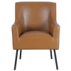 Kirkland's Home Accent Chairs-Faux Leather Black Legs Accent Chair