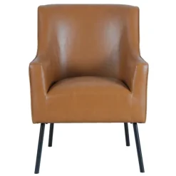 Kirkland's Home Accent Chairs-Faux Leather Black Legs Accent Chair